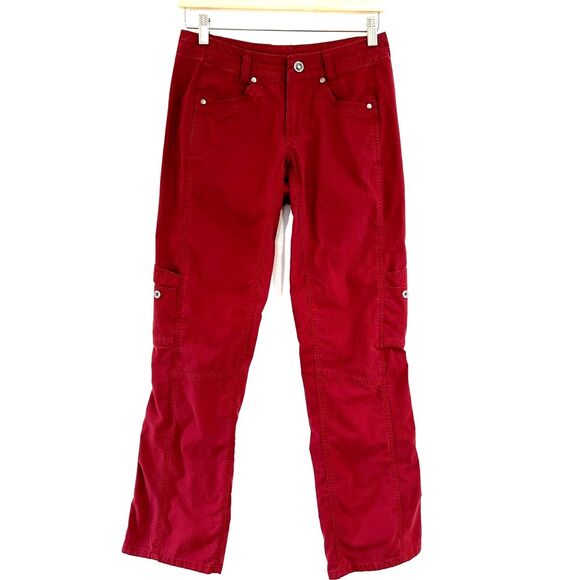 Kuhl Vtg.‎ Women's Patina Dye Pants Cargo Size 2 Reg Utility Hiking Outdoors Red - Picture 1 of 10